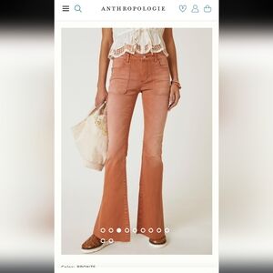 Anthropologie Pilcro The Low Rise Icon Flare Jeans Size 26 Women’s Bronze Orange
